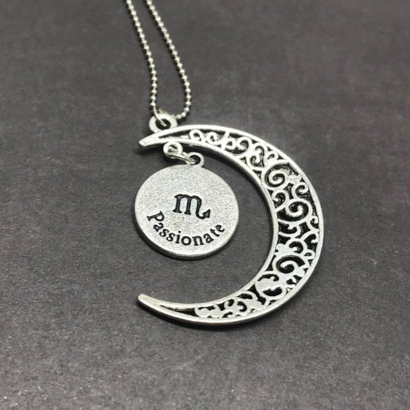 Filigree Celtic Crescent Moon Scorpio Zodiac - Picture 3 of 9